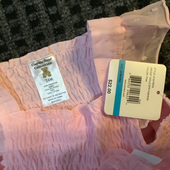 Baby toddler girl Easter spring summer pink chiffon bubble romper 24 months - Picture 3 of 3